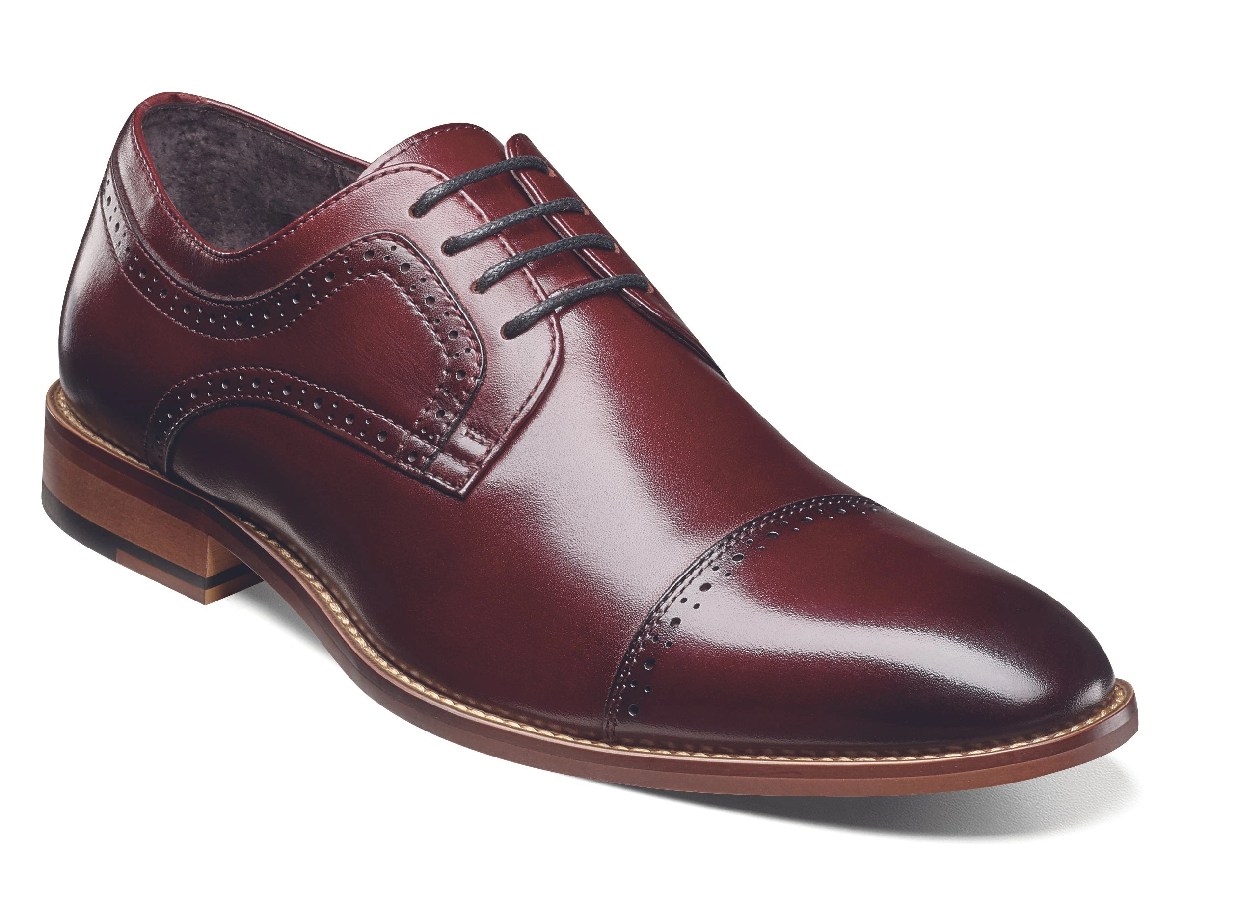 Stacy Adams Dickinson: Burgandy Oxford Schoenen - Klassiek Elegance, Voor Elke Gelegenheid!
